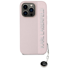 Karl Lagerfeld PU Saffiano Rhinestone Charm iPhone 15 Pro Max rózsaszín tok tok és táska