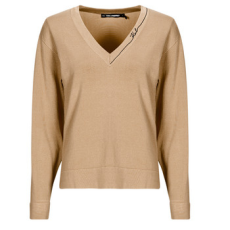 Karl Lagerfeld Pulóverek LIGHT V-NECK KNIT SWEATER Bézs EU M