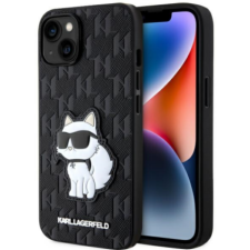 Karl Lagerfeld Saffiano Monogram Choupette Apple iPhone 14 Tok - Fekete (KLHCP14SSAKHPCK) tok és táska