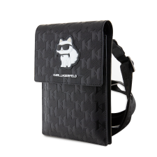 Karl Lagerfeld Saffiano Monogram Choupette NFT telefontáska - Fekete (KLWBSAKHPCK) tok és táska
