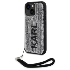 Karl Lagerfeld Sequins Reversible hátlaptok iPhone 14 fekete-ezüst tok és táska
