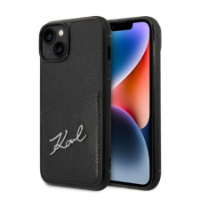 Karl Lagerfeld Signature Logo Cardslot Apple iPhone 14 Plus hátlap tok, fekete tok és táska