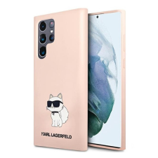 Karl Lagerfeld Silicone Choupette Samsung Galaxy S23 Ultra, szilikon tok, rózsaszín tok és táska