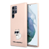 Karl Lagerfeld Silicone Choupette Samsung Galaxy S23 Ultra, szilikon tok, rózsaszín