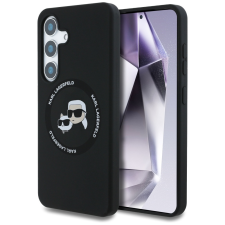 Karl Lagerfeld Silicone Double Heads And Circle Samsung Galaxy S25 MagSafe tok, fekete tok és táska