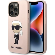 Karl Lagerfeld Silicone Ikonik Apple iPhone 14 Pro Magsafe hátlap tok, rózsaszín (KLD1258) tok és táska