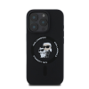 Karl Lagerfeld Silicone KC Heads Ring Apple iPhone 16 Pro hátlap tok, fekete KLHMP16LSCMKCRHK