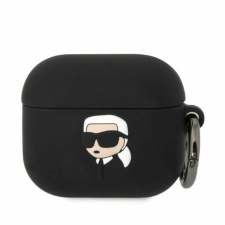 Karl Lagerfeld szilikon Karl Head 3D tok AirPods 3-hoz - fekete fülhallgató, fejhallgató tok