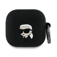Karl Lagerfeld Tok Airpods 4 Szilikonfekete 3D-Hez fülhallgató, fejhallgató tok