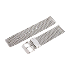  Karóra csat, acél, fonott (mesh) dizájn, ezüst színű, gyorskioldós, 18mm óraszíj