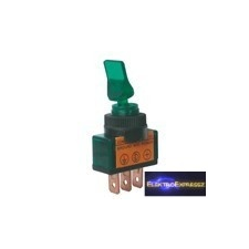  Karos kapcsoló 2pol./2pin ON-OFF 12VDC átlátszó zöld villanyszerelés