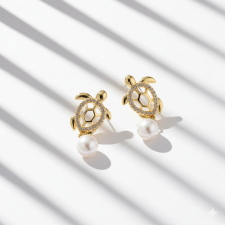 KÁRPÁTHY ékszer Aranyozott teknős fülbevaló fülbevaló