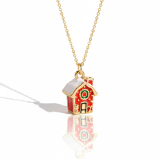 KÁRPÁTHY ékszer DIY Havas házikó nyaklánc - aranyozott, zománcozott nyaklánc