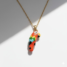 KÁRPÁTHY ékszer DIY Papagáj nyaklánc, aranyozott nyaklánc