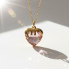 KÁRPÁTHY ékszer DIY Pink Crystal Love nyaklánc, aranyozott