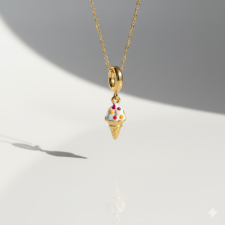 KÁRPÁTHY ékszer DIY Színes fagylalt nyaklánc, aranyozott nyaklánc