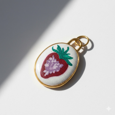 KÁRPÁTHY ékszer Eper olajfestmény charm - aranyozott egyéb ékszer