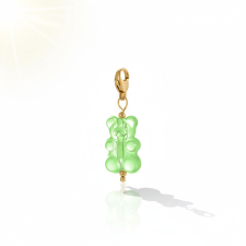KÁRPÁTHY ékszer Gumimaci charm - világoszöld, aranyozott egyéb ékszer