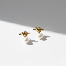 KÁRPÁTHY ékszer Heart Knot fülbevaló, aranyozott fülbevaló