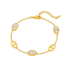 KÁRPÁTHY ékszer Holdfény gyöngyház karkötő, aranyozott karkötő