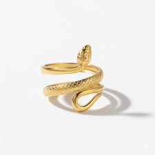 KÁRPÁTHY ékszer Királykobra gyűrű, aranyozott gyűrű