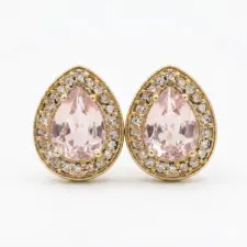 KÁRPÁTHY ékszer QUEEN csepp alakú aranyozott fülbevaló - pink fülbevaló