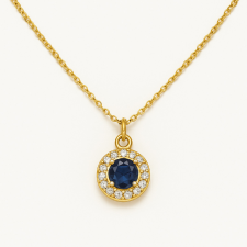 KÁRPÁTHY ékszer QUEEN kerek nyaklánc - kék aranyozott nyaklánc