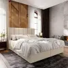  Kárpitozott boxspring ágy MERALIS 140x200 cm bézs Matrac: Bonell rugós matrac