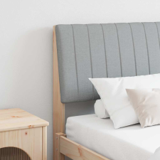  Kárpitozott fejtámla Világosszürke 200 cm Tömör fenyőfa ágy és ágykellék