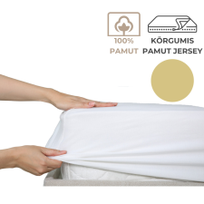 Kartaltex 90-100x200 pamut jersey körgumis lepedő - Halványsárga lakástextília