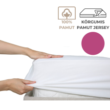 Kartaltex 90-100x200 pamut jersey körgumis lepedő - Magenta lakástextília