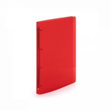 Karton Gyűrűskönyv A4, 4 gyűrűs 2cm gerinc áttetsző PP, Karton P+P Lines piros gyűrűskönyv