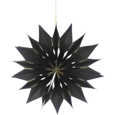  Kassia felakasztható dísz fekete hópehely 30 cm karácsonyi dekoráció