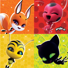  Katicabogár és Fekete macska kalandjai Kwami szalvéta 16 db-os 33x33 cm party kellék