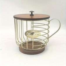 Kávékapszula tartó - Arany - ''coffee'' felirattal kávéfőző kellék