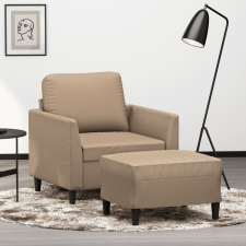  kávészínű műbőr kanapéfotel lábtartóval 60 cm bútor