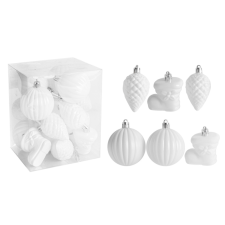  KD.VEGYESDÍSZ 18DB-OS KISZERELÉS FEHÉR karácsonyi dekoráció