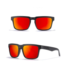 KDEAM polarizált napszemüveg UV400 női férfi uniszex fekete keret, piros lencse napszemüveg