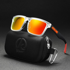 KDEAM polarizált napszemüveg UV400 uniszex fekete átlátszó narancs