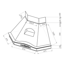 KDESIGN - Páraelszívó GLENDA sarok natúr T500 - Fehér páraelszívó