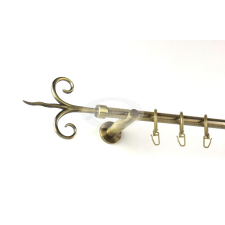  Kecskemét óarany színű 1 rudas fém függönykarnis szett modern tartókkal - 320 cm karnis, függönyrúd