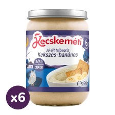 Kecskeméti Jó éjszakát desszert kekszes-banános tejbegríz, 6 hó+ (6x190 g) bébiétel
