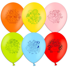 Kedd I11W11101SZ1MEZI Bogyó és Babóca Lufi - vegyes színek (6 db) (I11W11101SZ1MEZI) party kellék