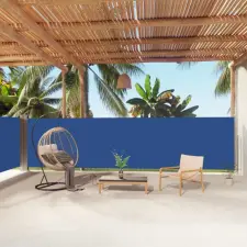  Kék behúzható oldalsó napellenző 160 x 1000 cm kerti bútor