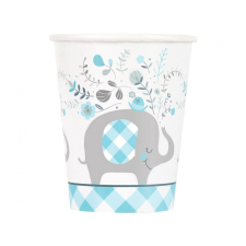 Kék Elefánt Floral papír pohár 8 db-os 266 ml party kellék