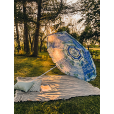  Kék-fehér napernyő SOLSTICE 180 cm kerti bútor