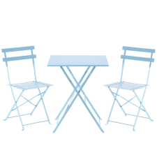  Kék kerti bútorszett (négyzet alakú asztal + 2 szék) kerti bútor