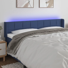  kék szövet LED-es fejtámla 183 x 16 x 78/88 cm ágy és ágykellék