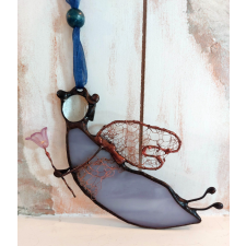  Kék Virág Tündér 2 Tiffany üveg ablakdísz ajándéktárgy