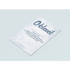  Kék virágos oklevél ajándéktárgy